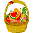 Rosy creativity: fruit basket